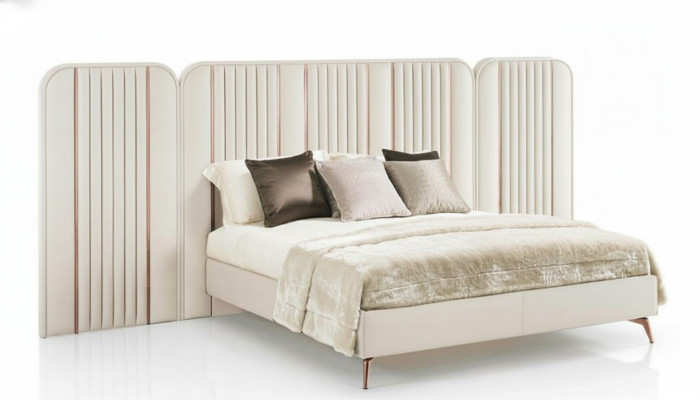 Lit King Size Lit double Mobilier de chambre Grand tête de lit Cadre en bois
