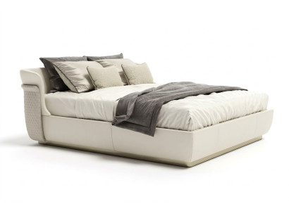 Designer Lit double blanc Mobilier de chambre Lits familiaux de grande taille Lit