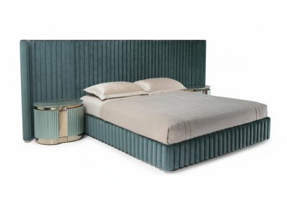Chambre à coucher Mobilier Lit double 2x tables de chevet Structure de lit table de nuit