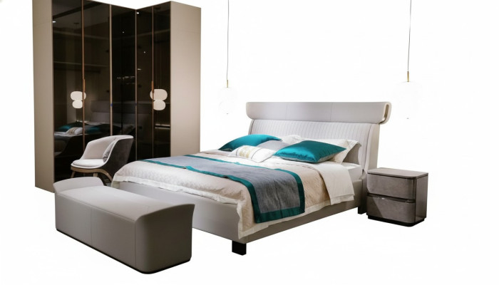 Lit double moderne Chambre à coucher Mobilier de chambre Cadre de lit Cadre de lit Lits