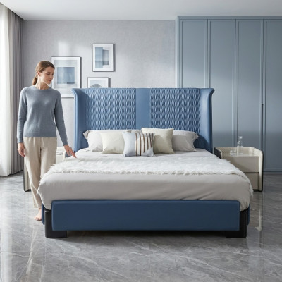 Ensemble de chambre à coucher Lit 2x Table de chevet 3 pièces. Design Moderne Lits de Luxe Groupe nouveau