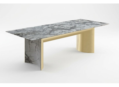 Table à manger élégante en marbre artificiel grande table à manger, nouvelle table mobilier de salle à manger