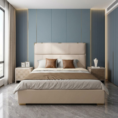 Ensemble de chambre à coucher Lit 2x Table de chevet Design Lits de luxe modernes 3 pièces