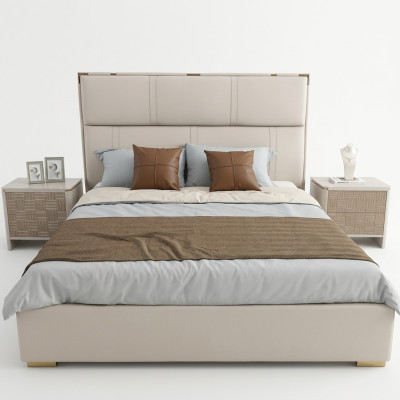 Ensemble de chambre à coucher Lit 2x Table de chevet Design Lits de luxe modernes 3 pièces