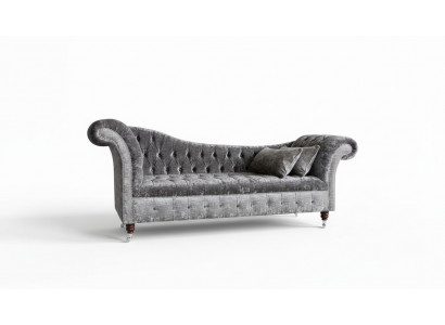 Canapé Chesterfield gris en tissu 3 places neuf