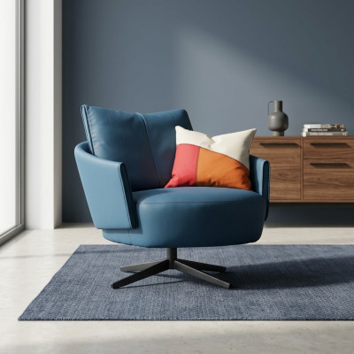 Fauteuil design en tissu de luxe Canapé 1,5 places Canapé relaxant Salon neuf