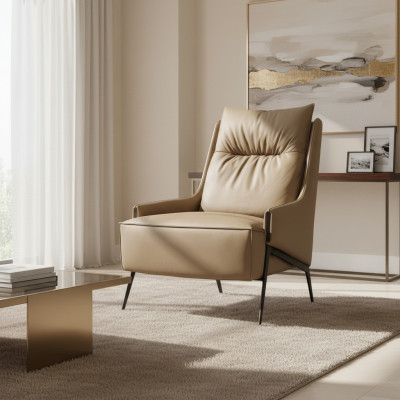 Fauteuil 1 place en simili-cuir de salon de luxe Rembourrage Relax Mobilier Design Canapé