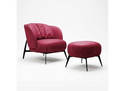 Tabouret de fauteuil Design Salon Moderne Ensemble Suite Rembourrage Relax 2 pièces.