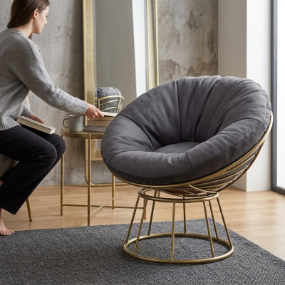 Fauteuil Places Design Salon Rembourrage Bois Rembourrage Moderne Luxe Gris