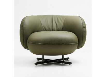 Fauteuil 1 place en similicuir Lounge de luxe Rembourrage monoplace Design, Gris