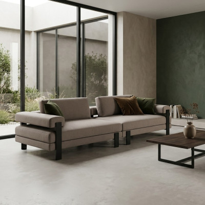 Canapé 2 places en tissu en bois Canapé moderne Revêtement de canapé de luxe design neuf