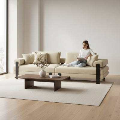 Canapé design 2 places Canapé moderne Rembourrage beige Canapés Designsofa neuf