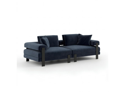 Canapé 2 places Canapé rembourré Bleu Textill Design Canapé moderne Canapés de luxe