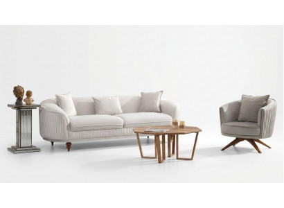 Canapé 3 places Fauteuil élégant Moderne de luxe Design Meubles en bois Tapisserie