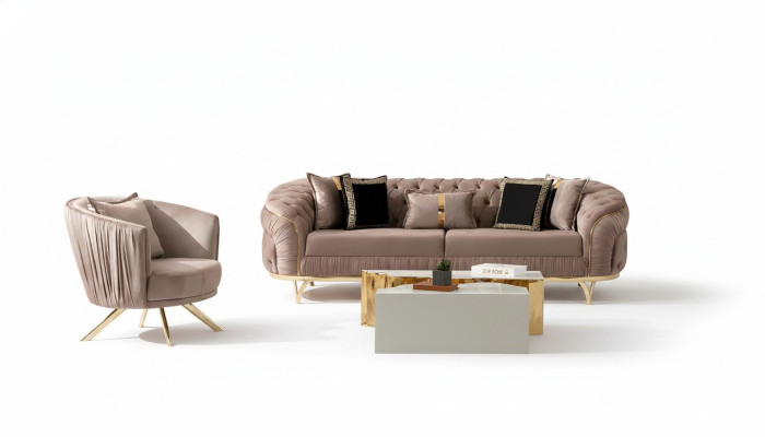 Ensemble de canapés de luxe 31 places en tissu Designer Chesterfield Canapé moderne