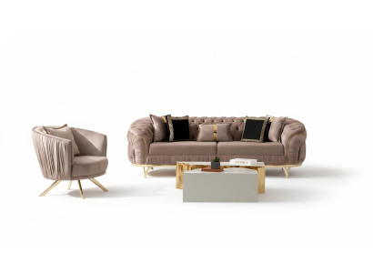 Ensemble de canapés de luxe 31 places en tissu Designer Chesterfield Canapé moderne