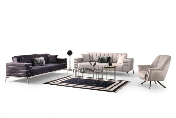 Canapé Velours Rembourrage Siège 3311 Design Canapés Métal Suite Canapés neufs