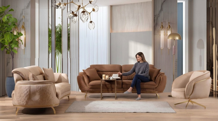 Ensemble de canapé 3 2 1 places Design Canapé Rembourrage Canapés Modernes de Luxe