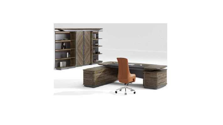 Ensemble de bureau Bureau en angle Armoire 2 pièces Suite de groupe Bureau