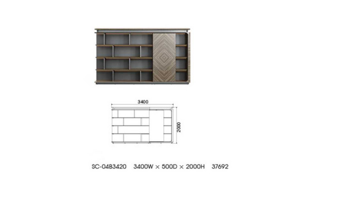 Armoire de design Étagère Bibliothèque Étagère de classement Mobilier de bureau Étagère de mobilier de bureau