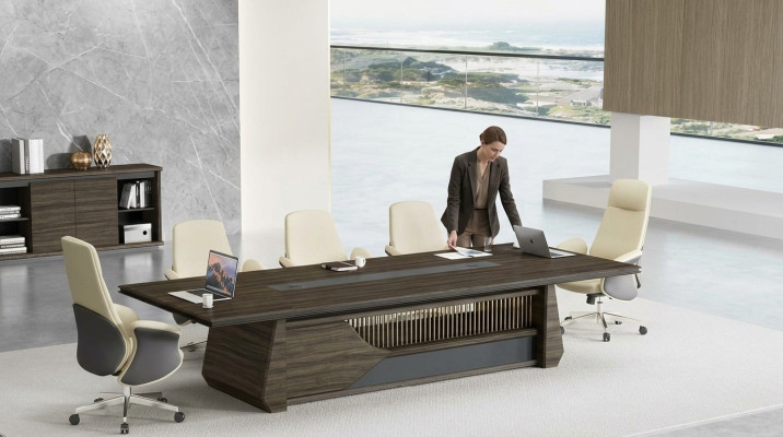 Mobilier de bureau Table de conférence moderne en brun Table de réunion de luxe nouvelle