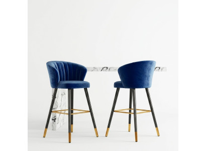 Tabouret de bar Chaise de bar Velours bleu Conception Chaises de bar Tabourets de bar Nouveau