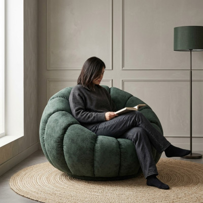 Fauteuil 1 place Textile Salon Fauteuil de luxe Design Gris Moderne neuf