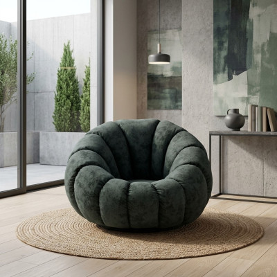 Fauteuil 1 place Textile Salon Fauteuil de luxe Design Gris Moderne neuf