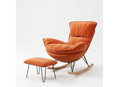 Fauteuil design Relax Orange Textile Salon Rembourrage de luxe à un seul siège