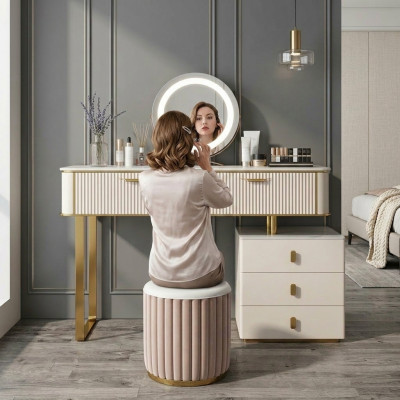 Coiffeuse Miroir Luxe Console Commode Chambre Table console