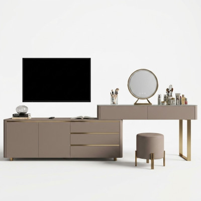 Coiffeuse avec tiroirs pour le téléviseur Miroir Console de luxe Chambre