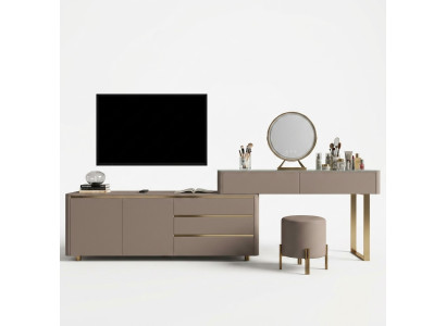 Coiffeuse avec tiroirs pour le téléviseur Miroir Console de luxe Chambre