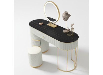 Coiffeuse Miroir Console Tables de maquillage Table Consoles acier inoxydable