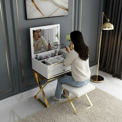 Coiffeuse Table blanche Tables de console Table de chambre Consoles Meubles