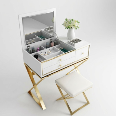 Coiffeuse Table blanche Tables de console Table de chambre Consoles Meubles