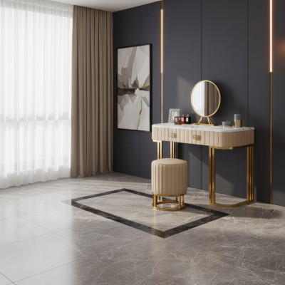 Table de toilette design Table de cosmétiques Miroir Consoles Chambre nouvelle