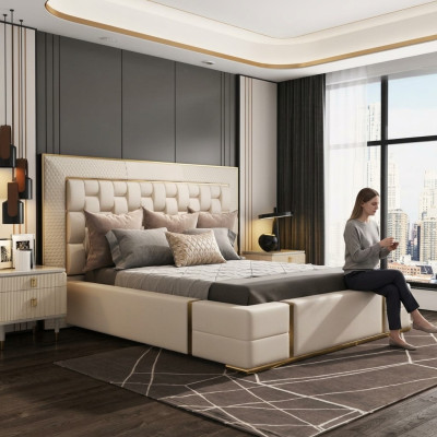 Chambre de luxe Lit Rembourrage Design Luxe Lits Doubles Meubles neufs