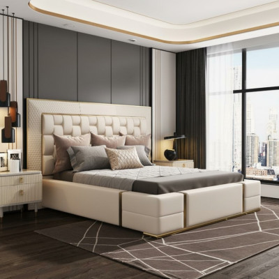 Chambre de luxe Lit Rembourrage Design Luxe Lits Doubles Meubles neufs