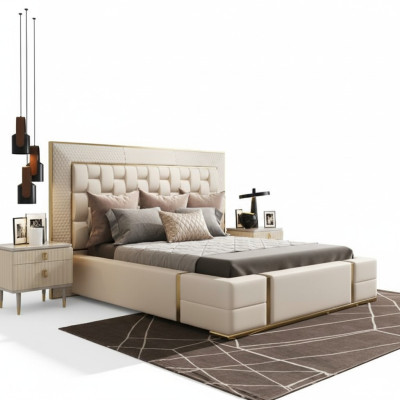 Chambre de luxe Lit Rembourrage Design Luxe Lits Doubles Meubles neufs