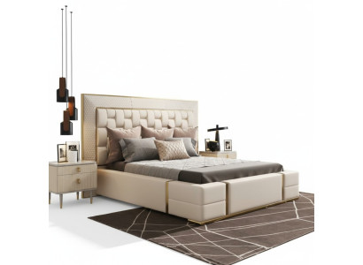 Chambre de luxe Lit Rembourrage Design Luxe Lits Doubles Meubles neufs