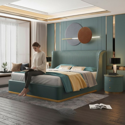 Designer Lit Chambre Lits Ameublement Hôtel Luxe Rembourrage nouveau