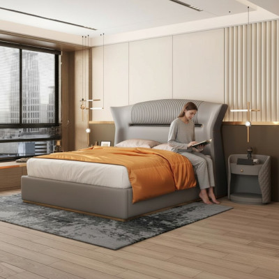 Chambre Lit Lit rembourré Lit double Design Luxe Double 180x200