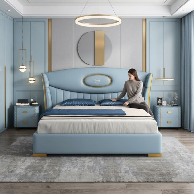 Lit Chambre Cadre de lit moderne nouveau lit Rembourrage de lit Design Mobilier de luxe