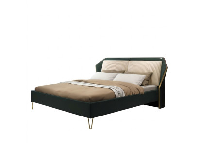 Luxe Linge de lit Double Design Chambre à coucher Lits Métal Vert nouveau