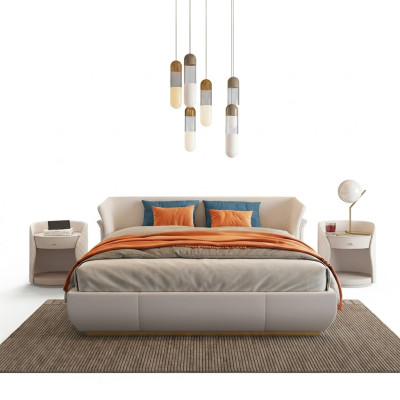 Conception de tapisserie de lit lits doubles de luxe chambre à coucher 180x200cm nouveau