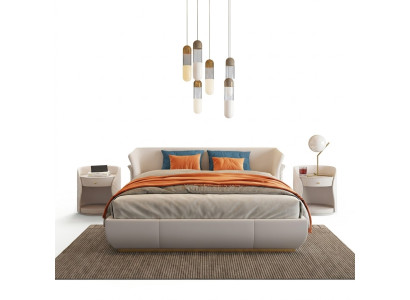 Conception de tapisserie de lit lits doubles de luxe chambre à coucher 180x200cm nouveau