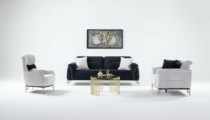 Ensemble de salon de design Ensemble de canapé 3+3+1 Ensembles de mobilier de salon Velours