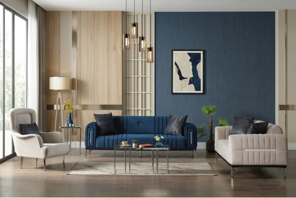 Ensemble de canapés modernes 3+3+1 places Fauteuil en tissu Canapé 3 pièces. Nouveau design de set