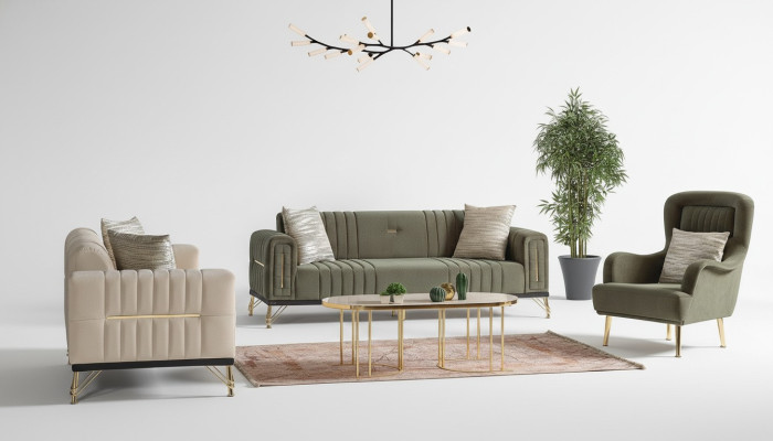 ensemble de canapés exclusifs en ensemble 3+3+1 3 places 2x canapé fauteuil relaxant luxueux