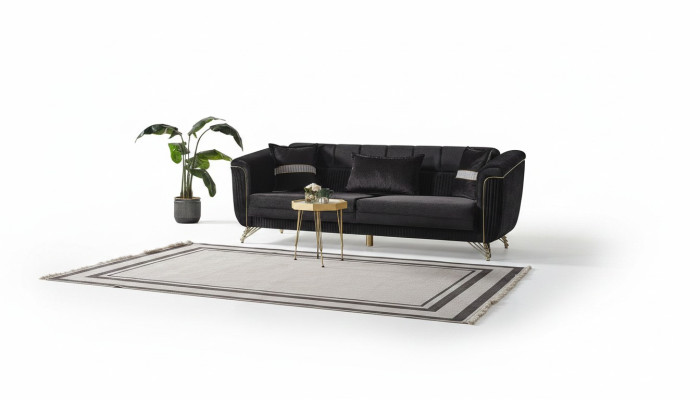 Élégant canapé 3 places moderne, canapé élégant 3 places, 228 cm, mobilier brun